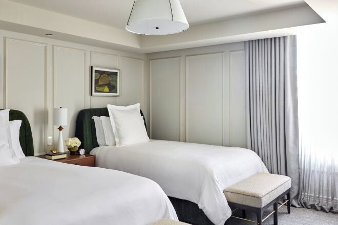 Frette Italian sheets, premium bedding, down comforters, minibar