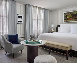Frette Italian sheets, premium bedding, down duvets, minibar