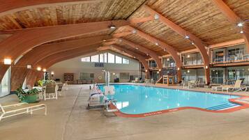 Indoor pool, open 7:30 AM to 10:00 PM, sun loungers