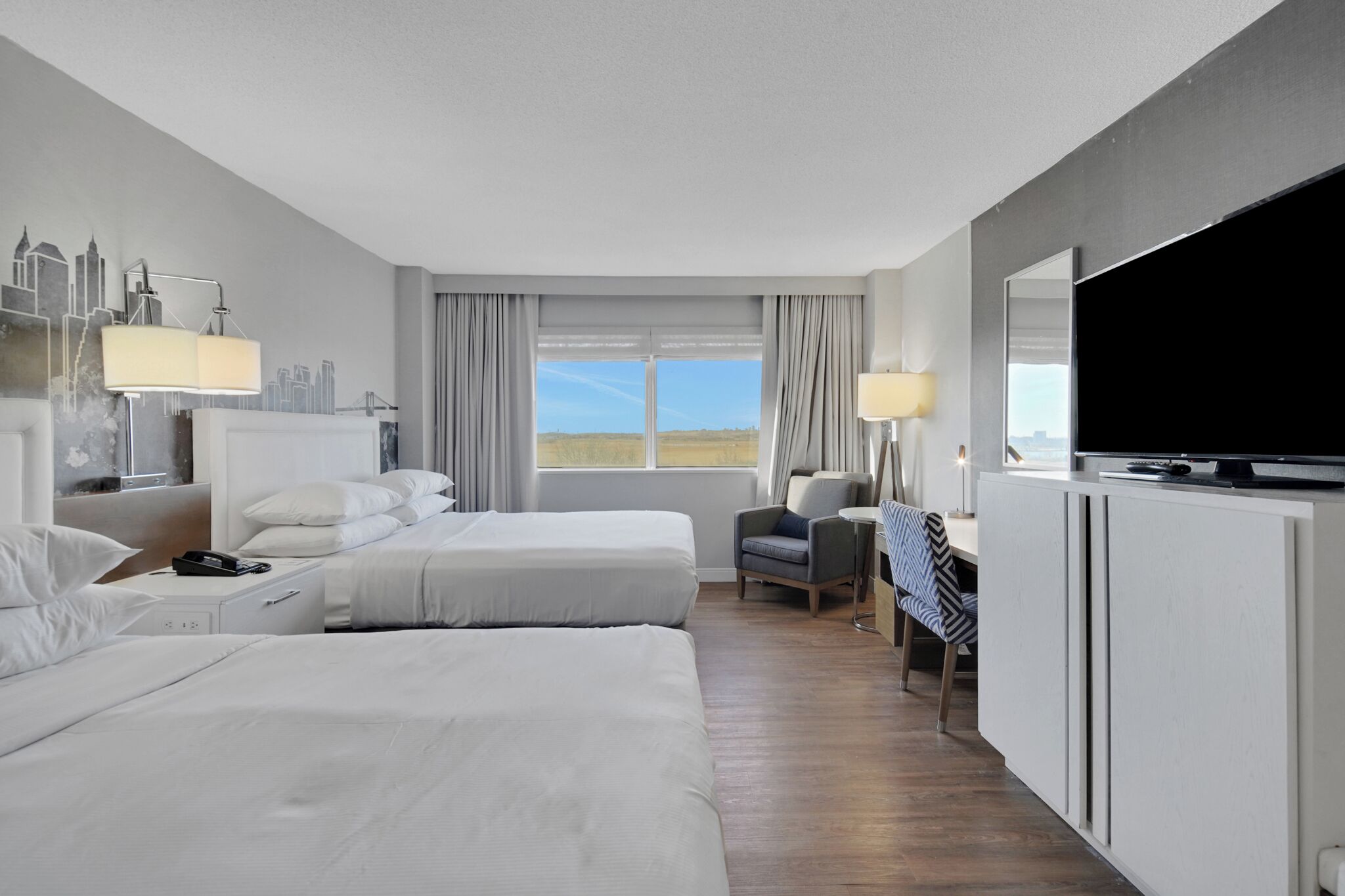 2 Queen Beds - Brand New - June 2026 | Premium bedding, down comforters, in-room safe, desk