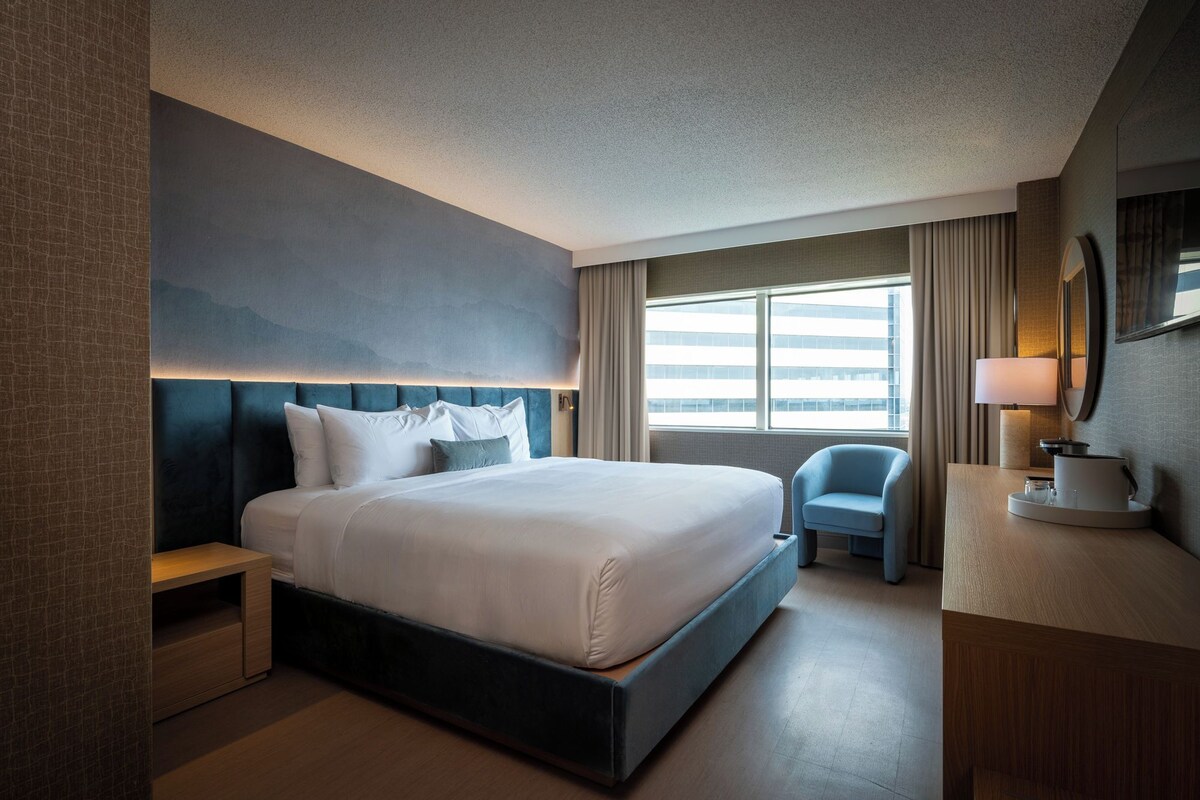 Premium bedding, down comforters, in-room safe, desk