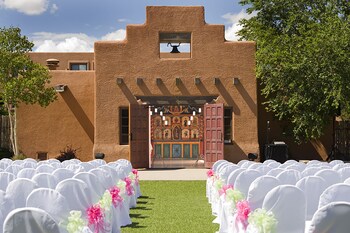 Outdoor wedding area at The Lodge at Santa Fe