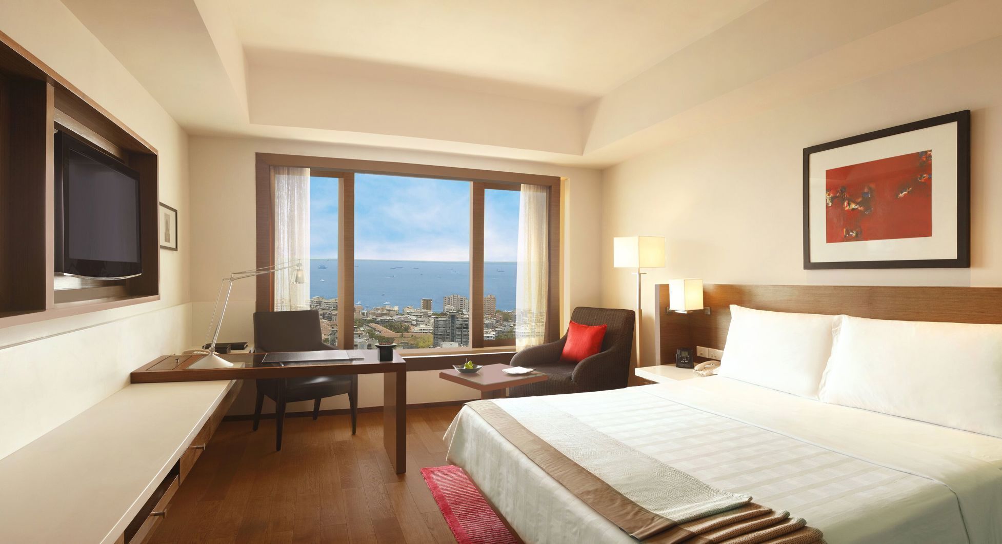 Ropa de cama de alta calidad y minibar 