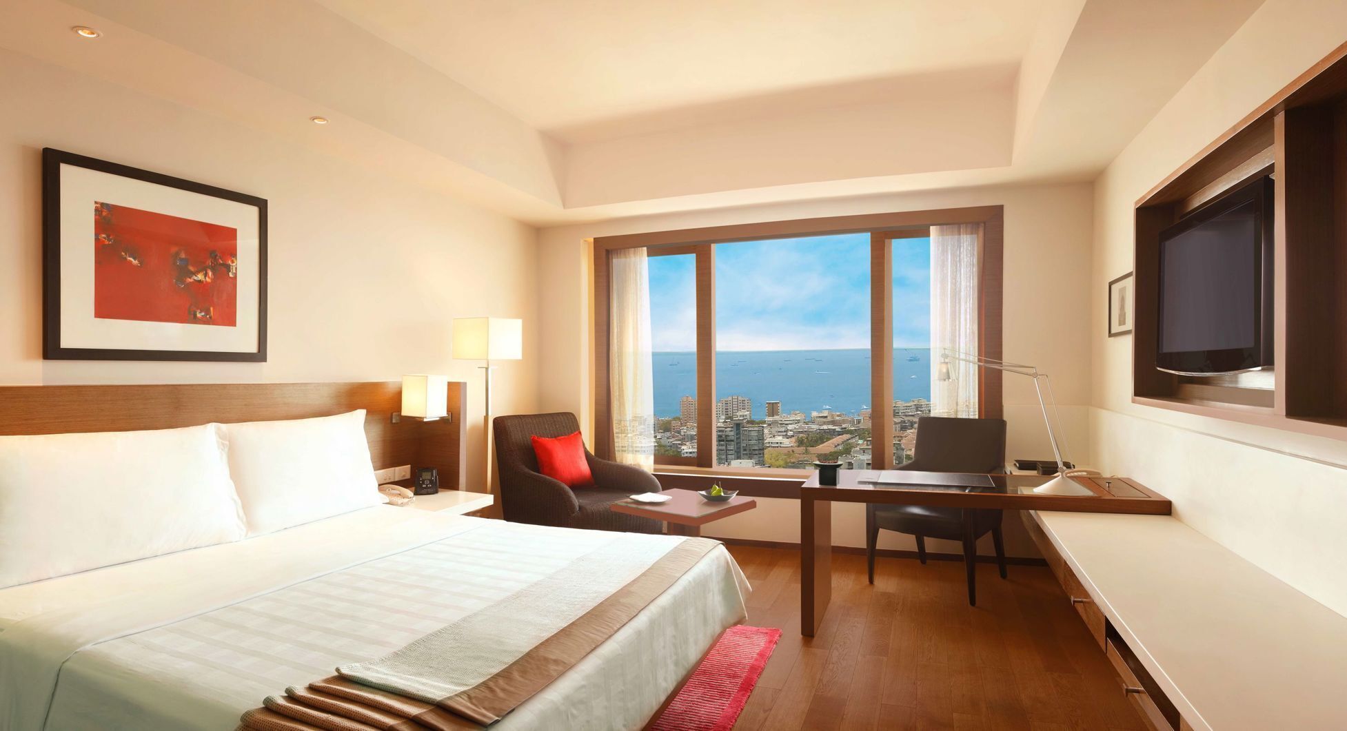 Ropa de cama de alta calidad y minibar 