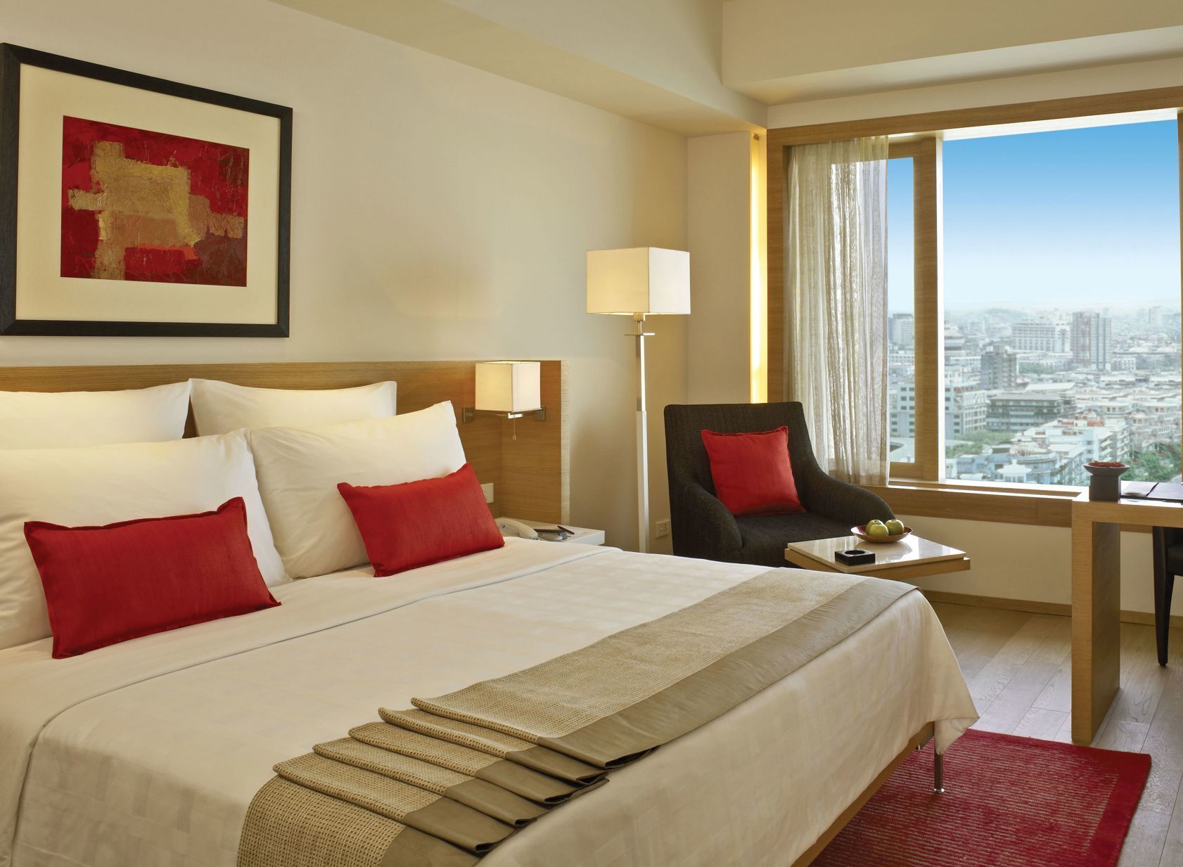 Ropa de cama de alta calidad y minibar 