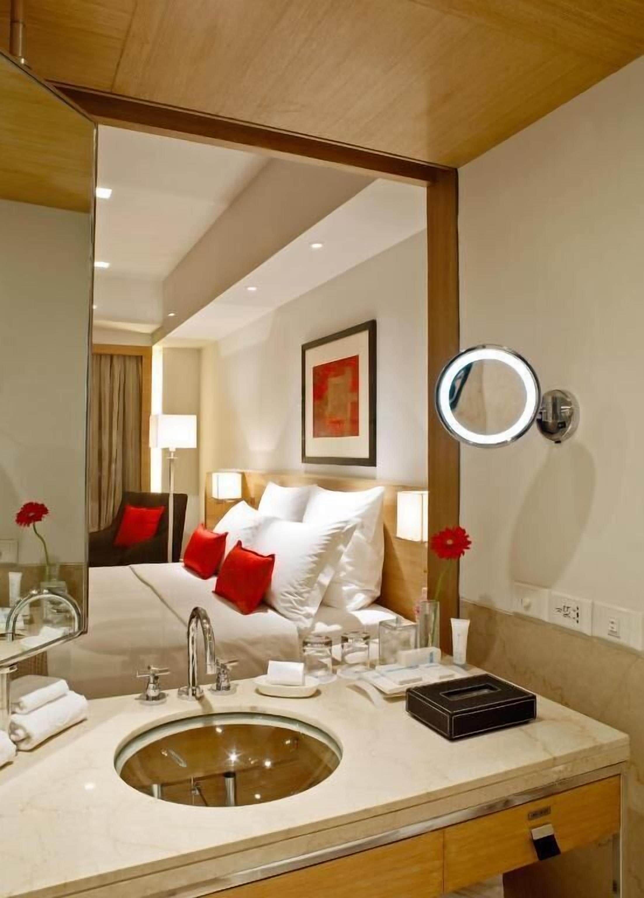 premier room | bathroom | separate bathtub and shower, deep-soaking bathtub, rainfall showerhead