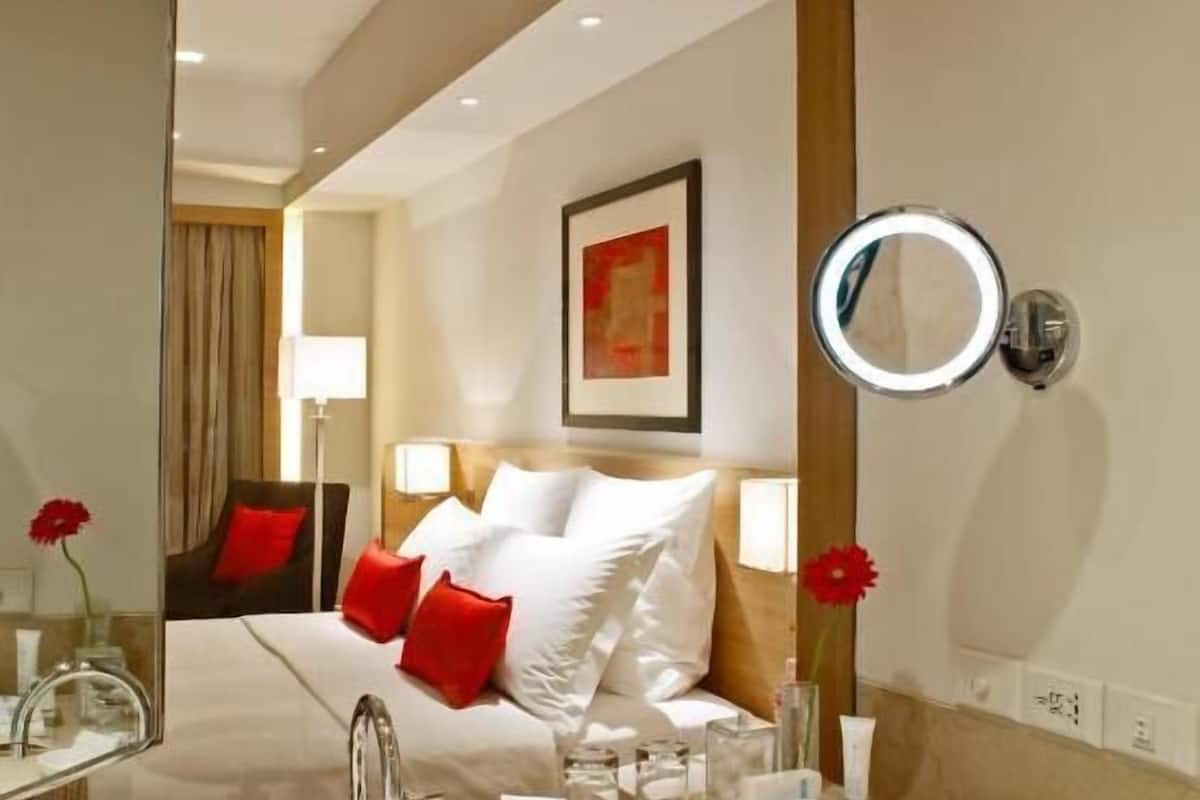 premier room | bathroom | separate bathtub and shower, deep-soaking bathtub, rainfall showerhead