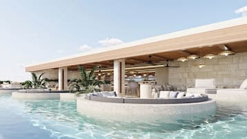 7 bars/lounges, swim-up bar, poolside bar