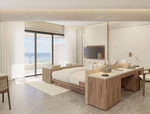 Preferred Club Master Suite Ocean Front Plunge Pool | Ylelliset vuodevaatteet, pillowtop-patjalliset sÀngyt, minibaari