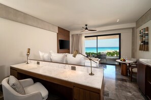 Preferred Club Junior Suite Ocean Front King | Premium bedding, pillow-top beds, minibar, in-room safe