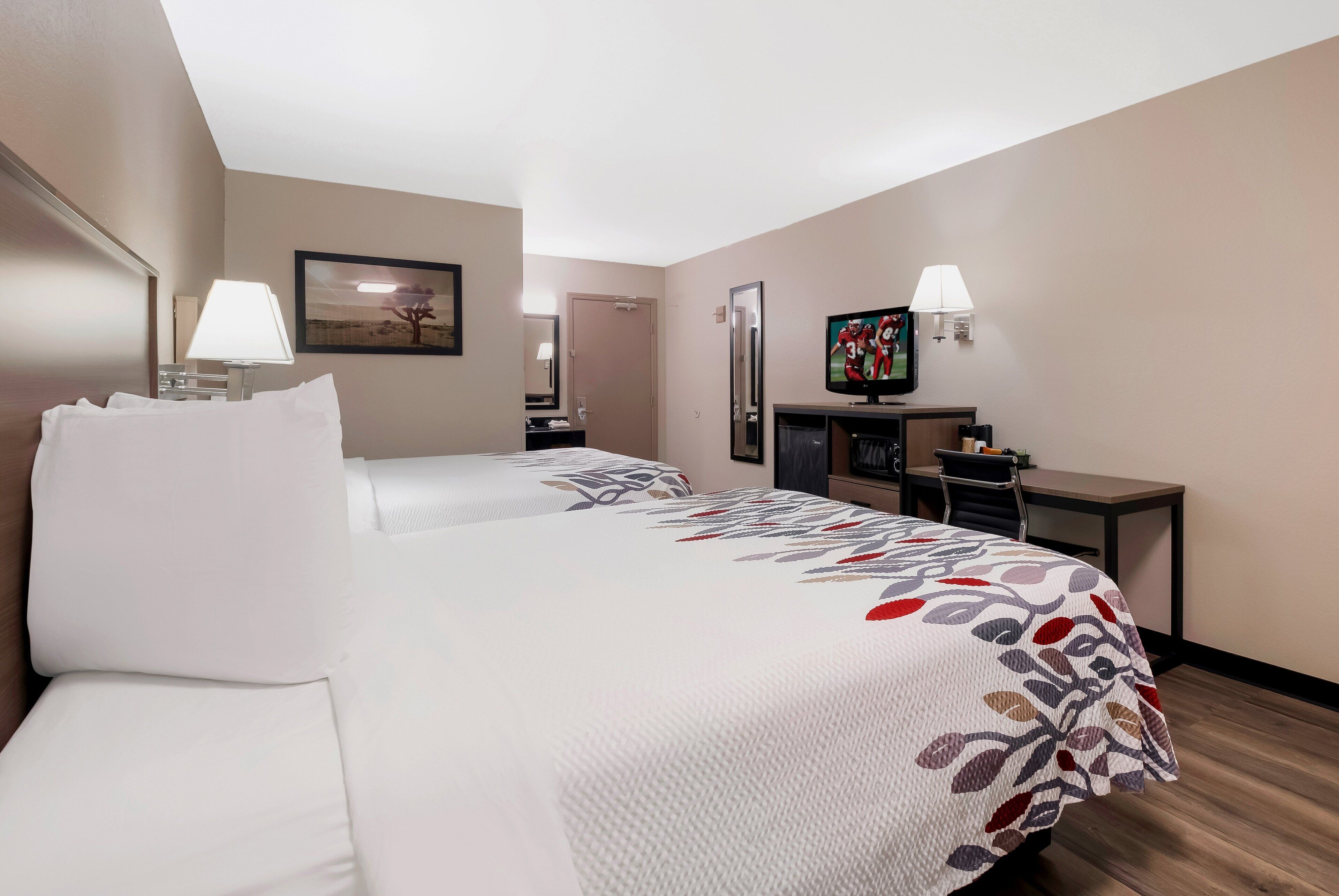 Pillow-top beds, desk, blackout curtains, free WiFi