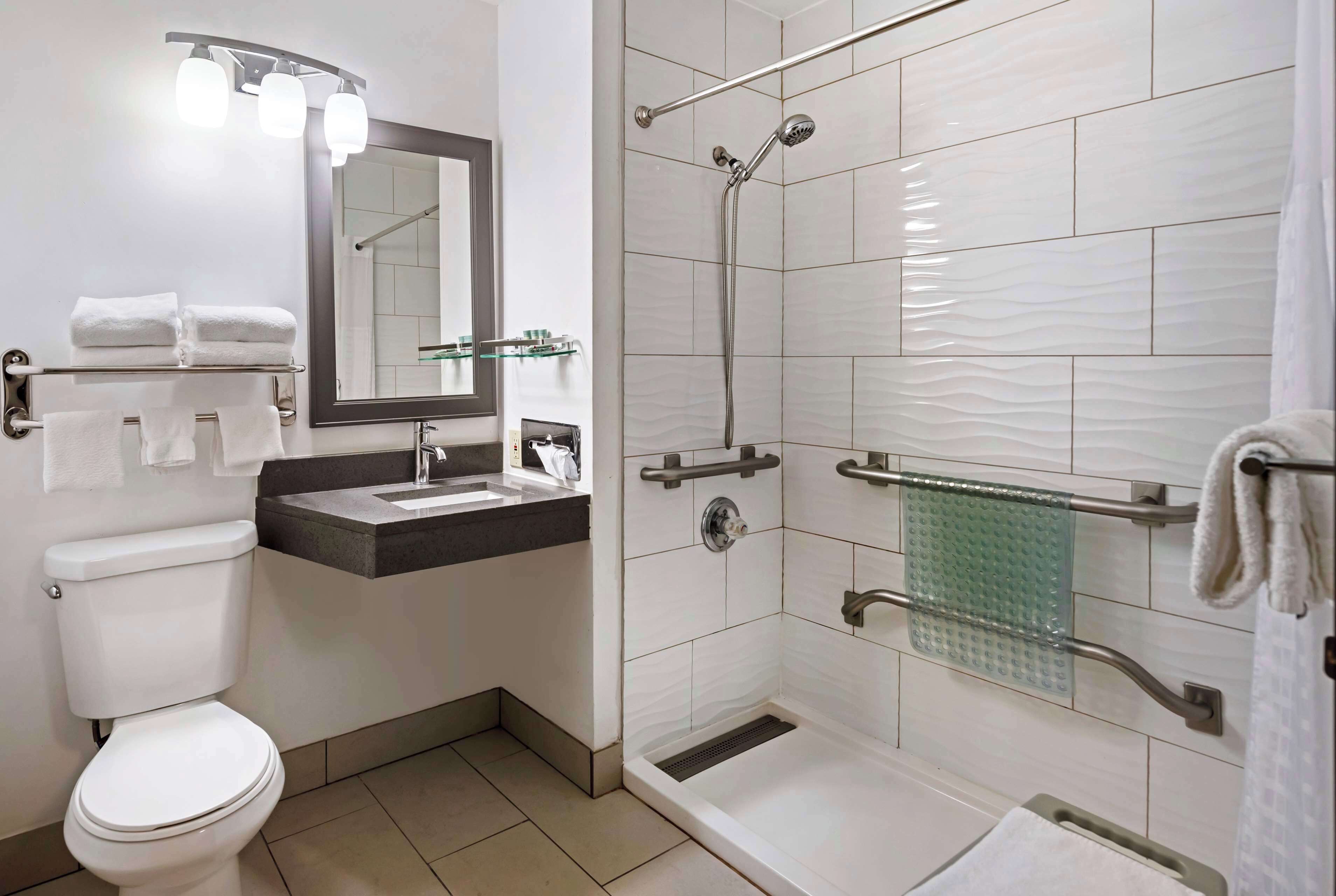 standard room, 2 queen beds, accessible, refrigerator & microwave | bathroom | bathtub, eco-friendly toiletries, hair dryer, towels