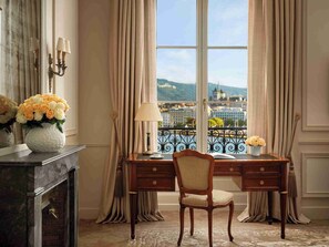 Junior Suite, Lake View | Living area | 26-inch LED TV with digital channels, TV, video-game console