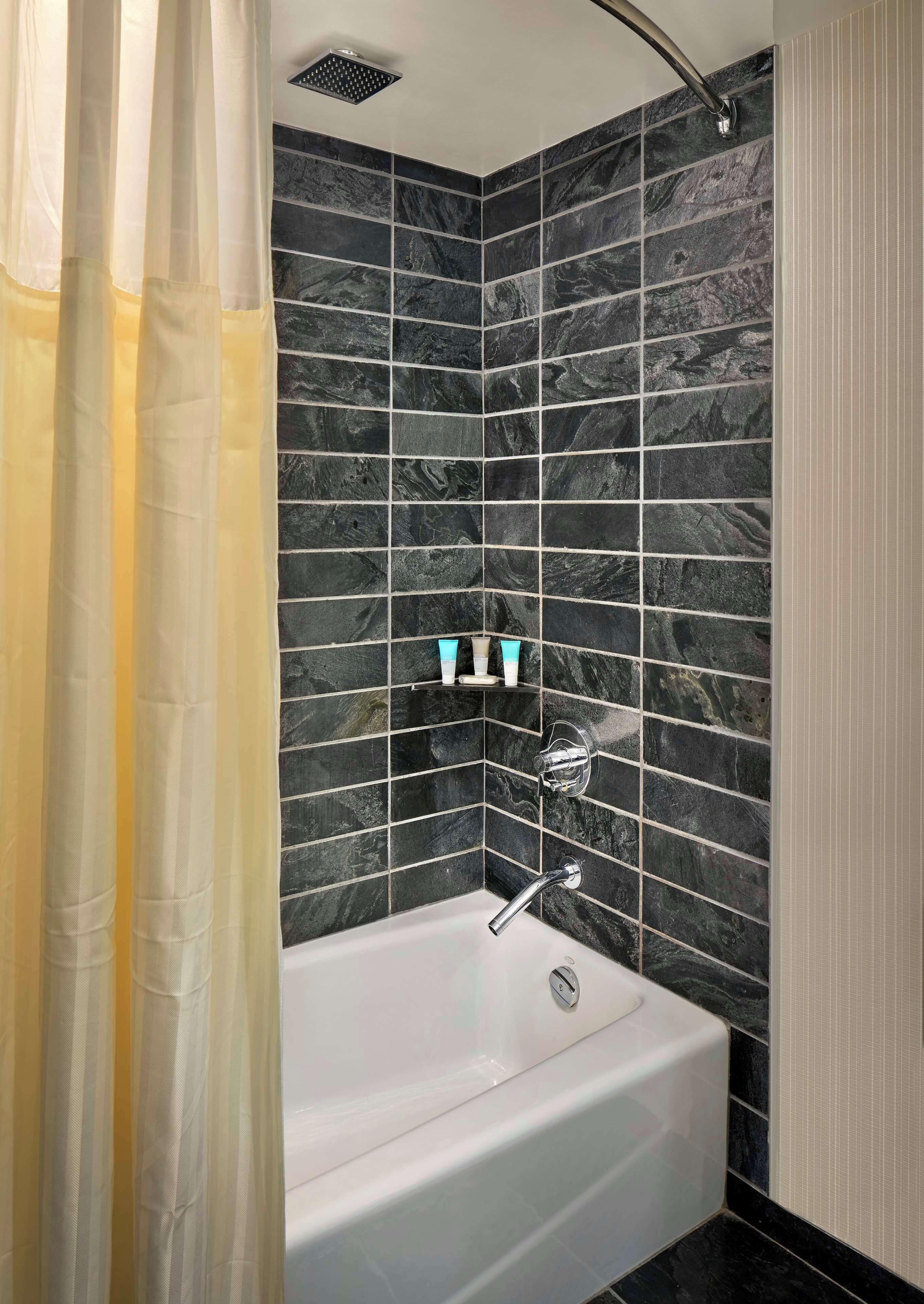 deluxe suite, 1 king bed | bathroom | combined shower/bathtub, designer toiletries, hair dryer, bathrobes