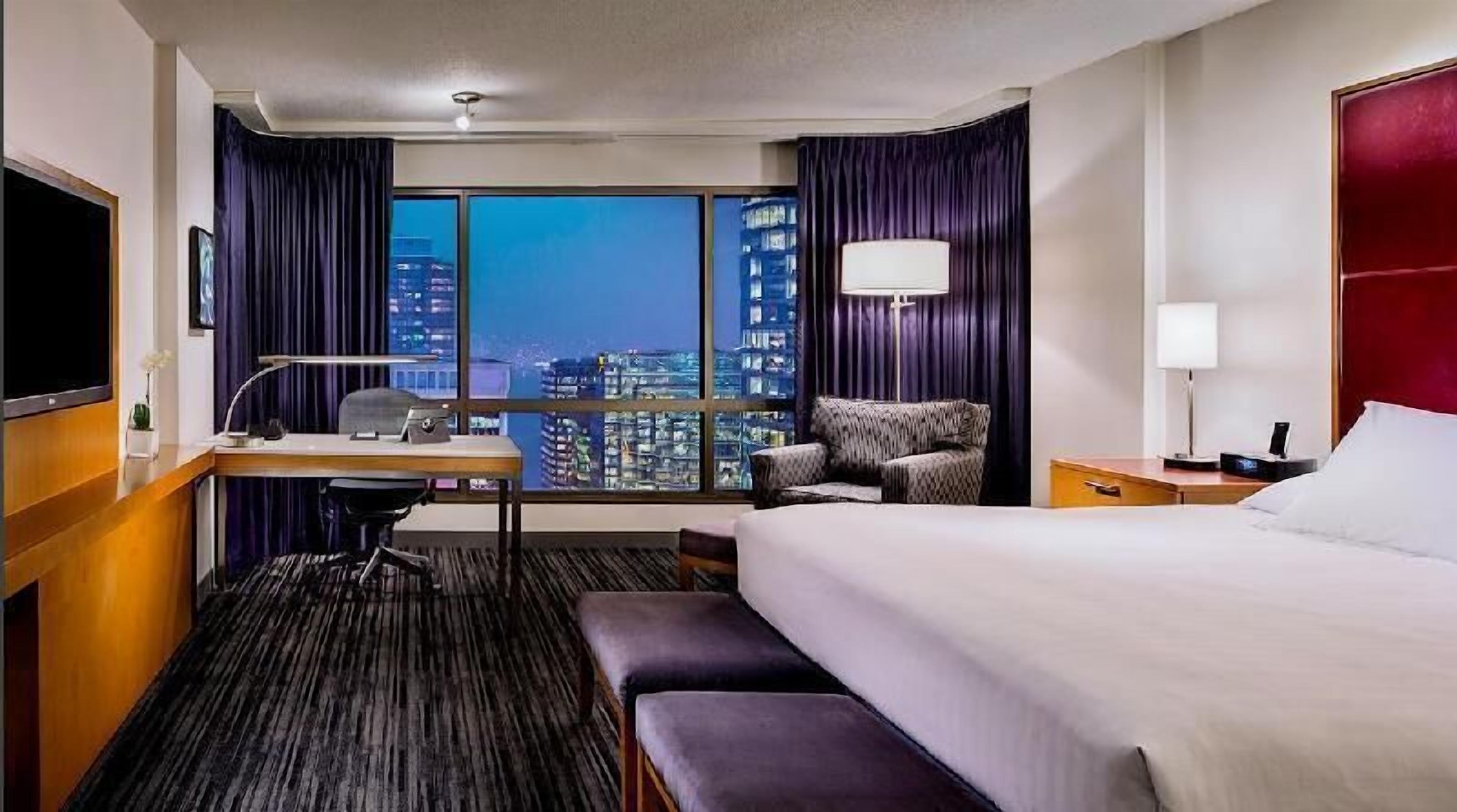 Premium bedding, down comforters, pillowtop beds, in-room safe