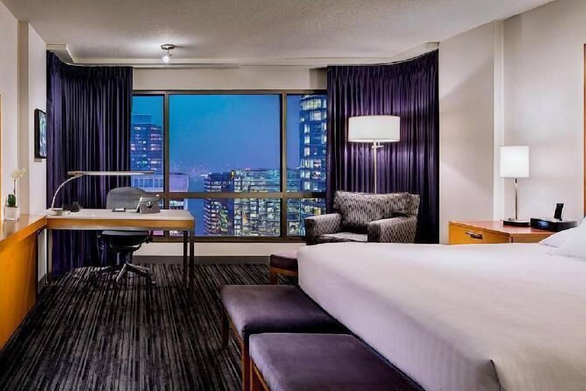 Premium bedding, down comforters, pillowtop beds, in-room safe