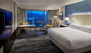 Premium bedding, down comforters, pillowtop beds, in-room safe