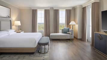 Premium bedding, down comforters, pillowtop beds, in-room safe