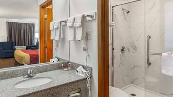 Hair dryer, towels
