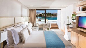 Bungalow Deluxe, vista al mar | Ropa de cama hipoalergénica y minibar 