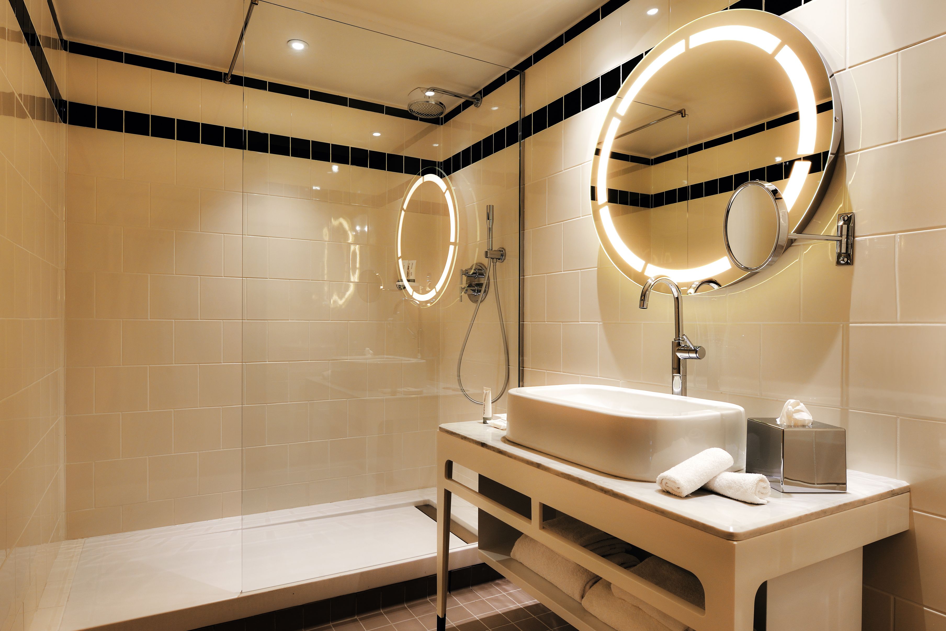 eco-friendly toiletries, hair dryer, bathrobes, towels