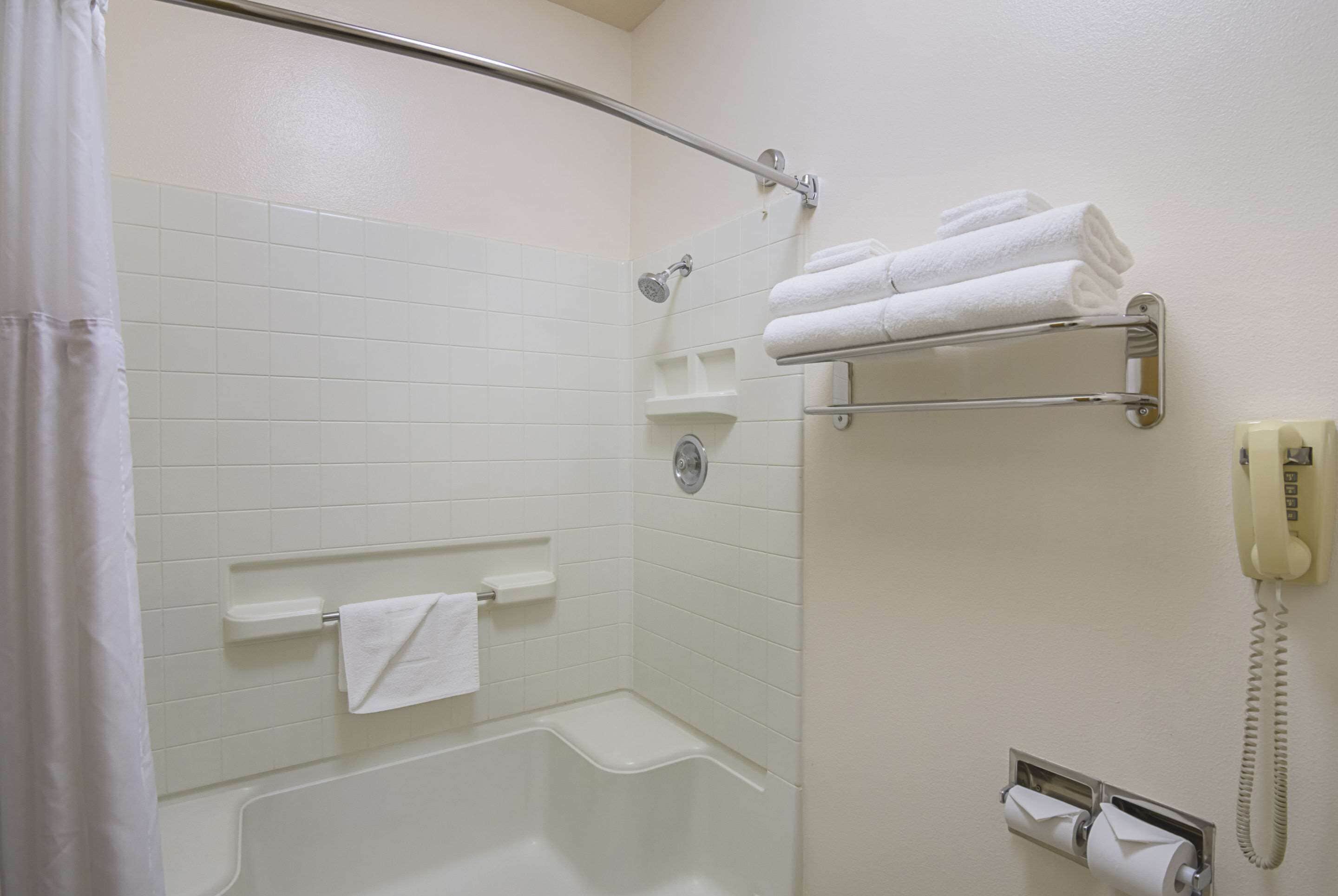 room, 1 queen bed, accessible, non smoking | bathroom | shower, eco-friendly toiletries, hair dryer, towels