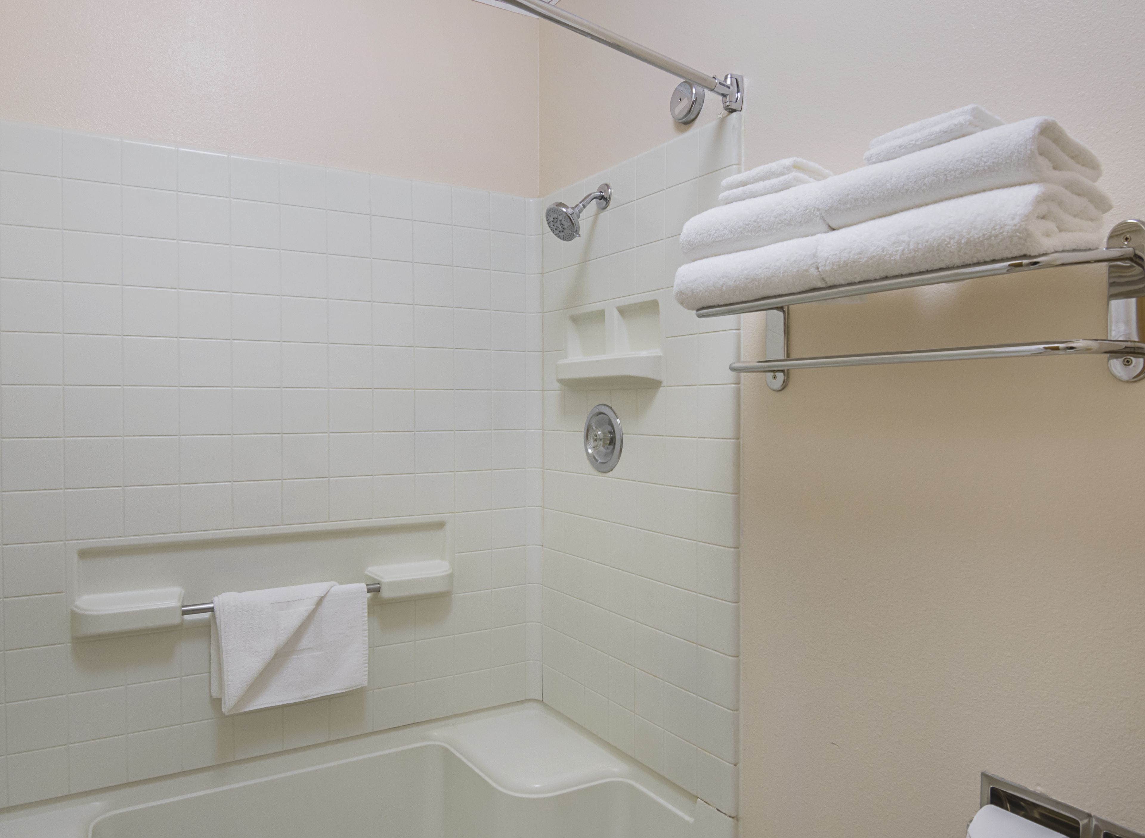 shower, eco-friendly toiletries, hair dryer, towels