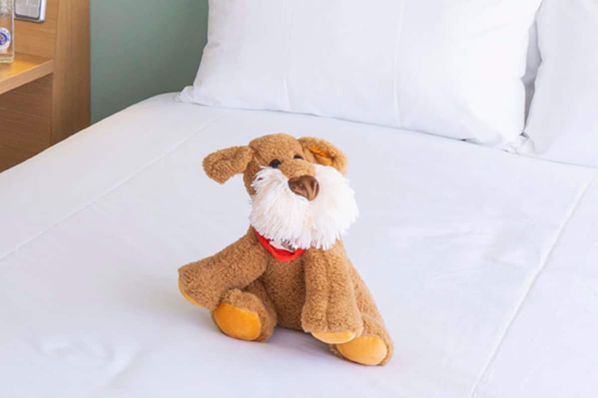 Standardværelse - 1 queensize-seng med sovesofa (in Plaza Building) | Premium-sengetøj, pengeskab på værelset, skrivebord