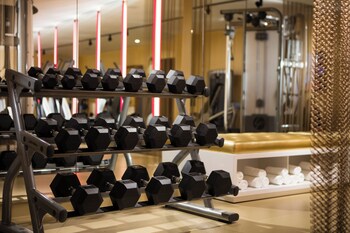 Fitness center at Renaissance New York Times Square Hotel by Marriott