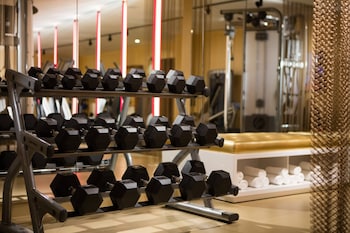 Fitness center at Renaissance New York Times Square Hotel by Marriott