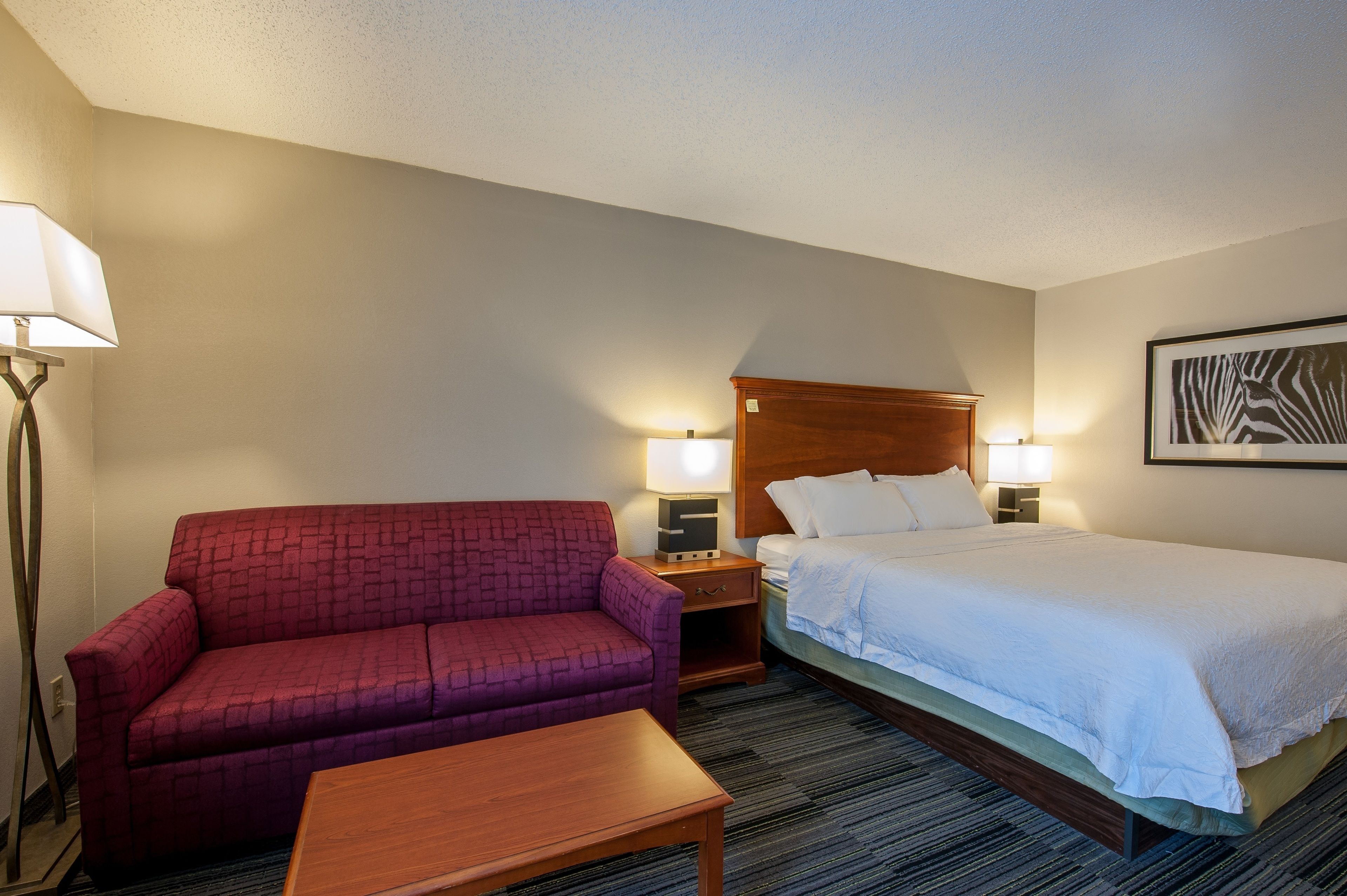 room, 1 king bed with sofa bed, non smoking | premium bedding, in-room safe, desk, blackout curtains