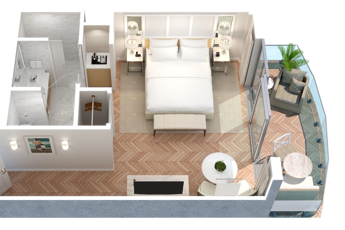 Premium bedding, down comforters, minibar, in-room safe