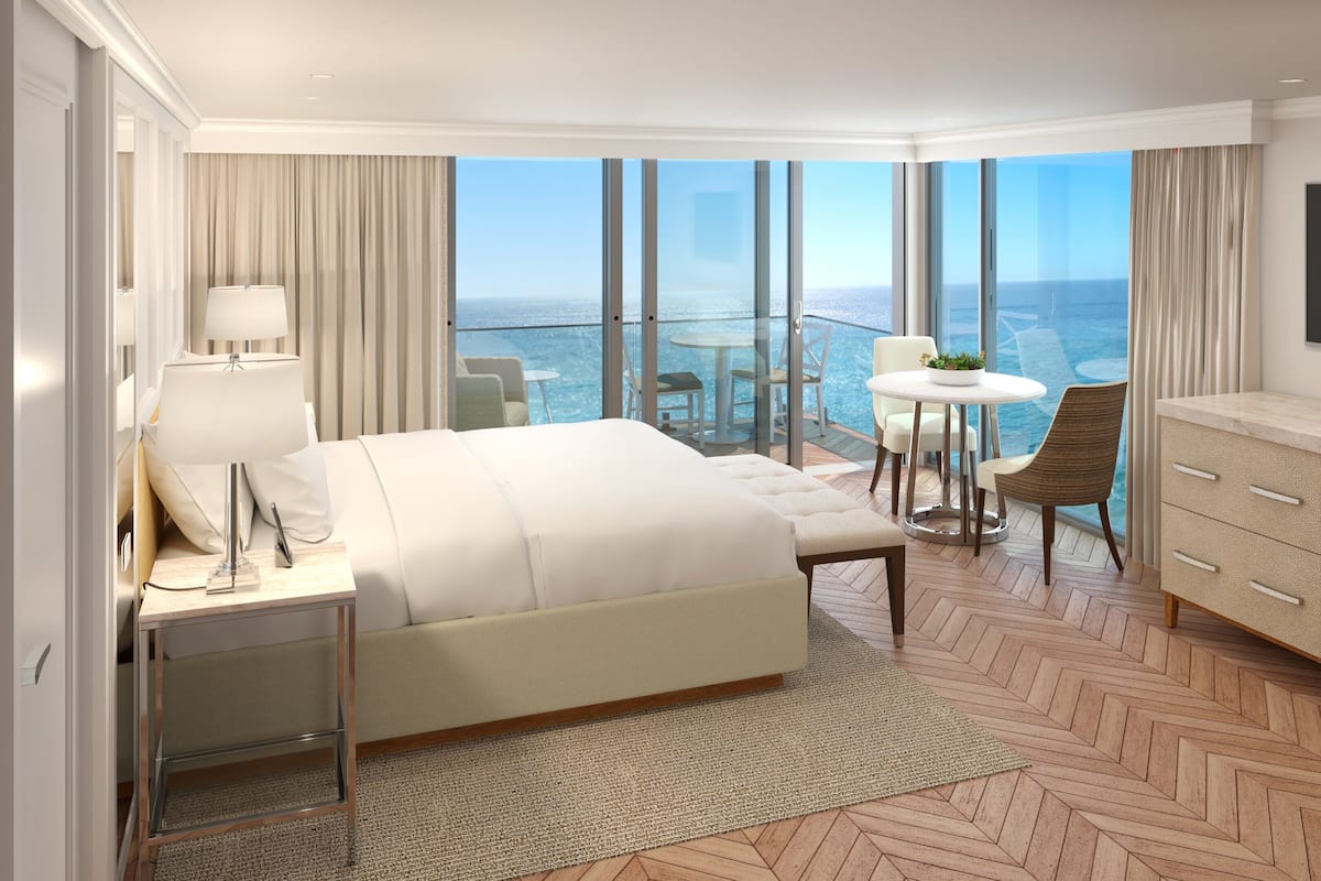 Suite júnior, 1 llit de matrimoni gran, vistes a l'oceà | Roba de llit d'alta qualitat, cobrellits i minibar