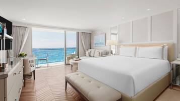 Estudio Premium, 1 cama King size, frente al océano | Ropa de cama de alta calidad, edredón y minibar