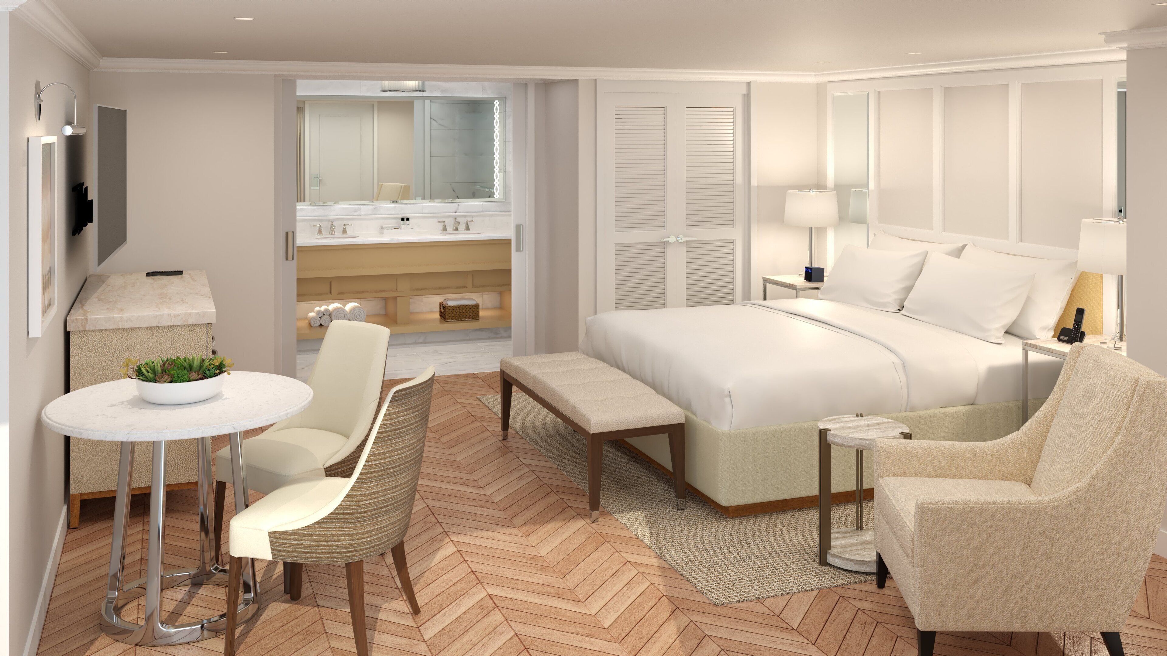 Roba de llit d'alta qualitat, cobrellits i minibar 