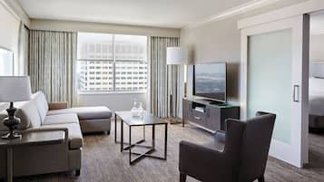 55-inch flat-screen TV with cable channels, TV, Netflix