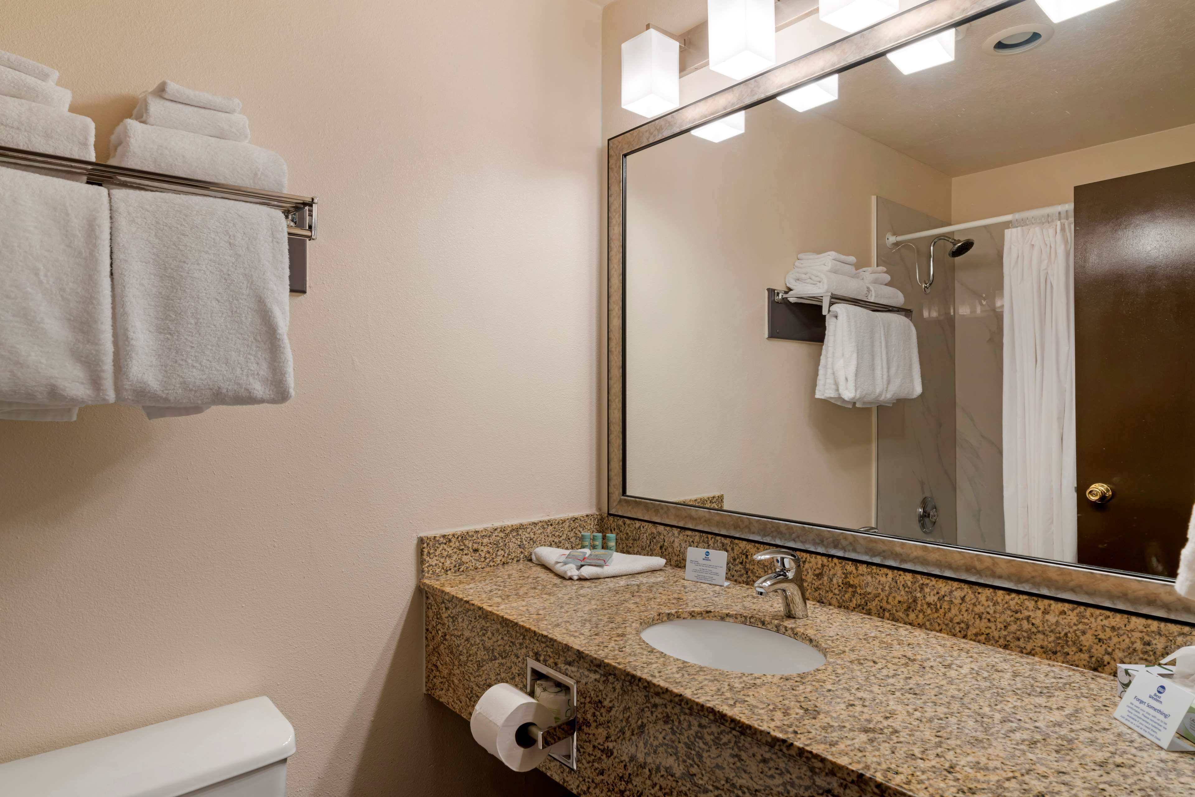 free toiletries, hair dryer, towels, soap