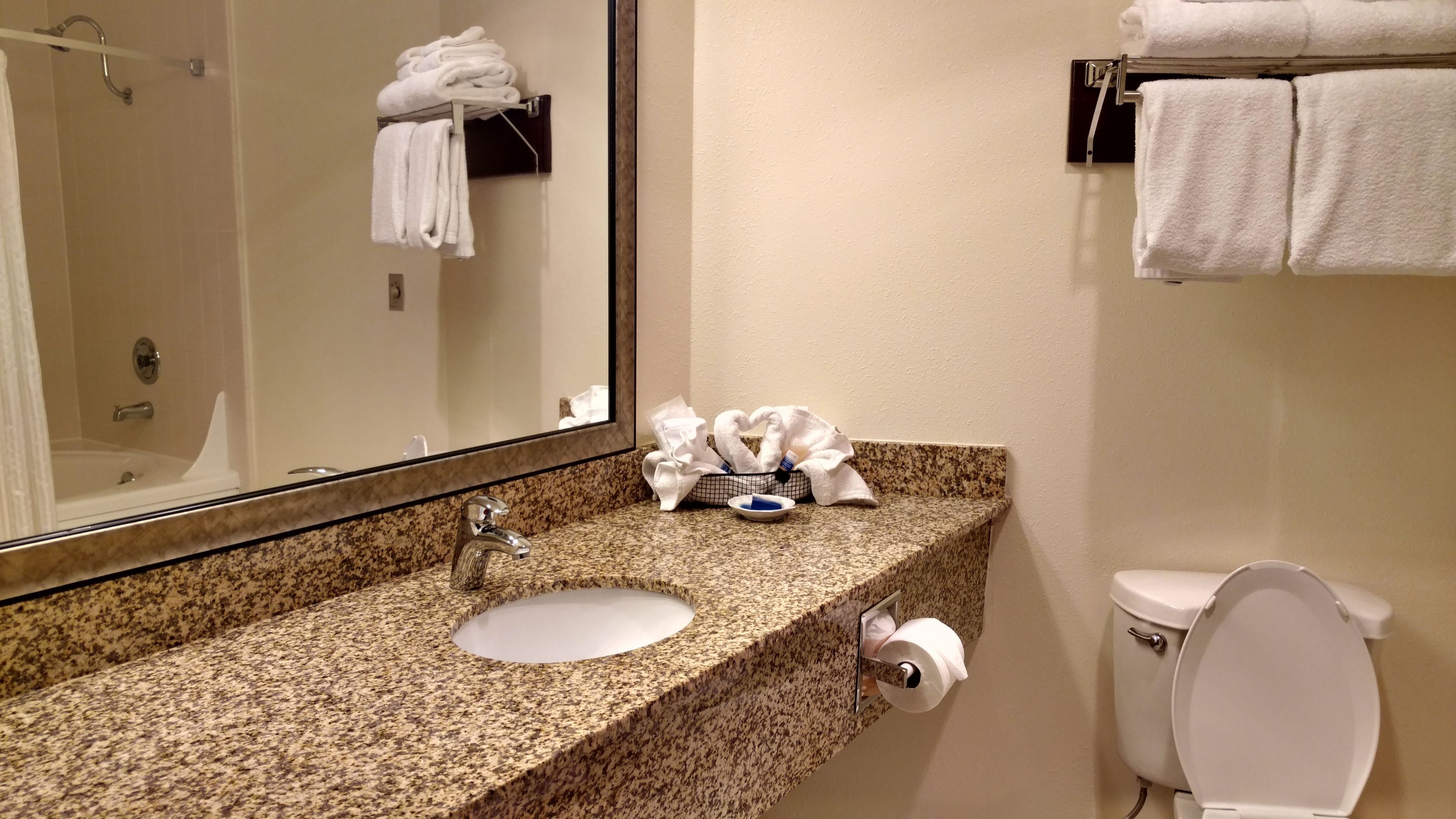 free toiletries, hair dryer, towels, soap