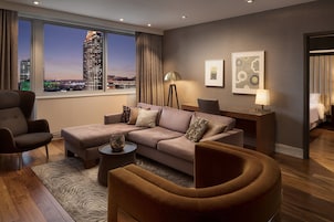 46-inch LCD TV with premium channels, TV