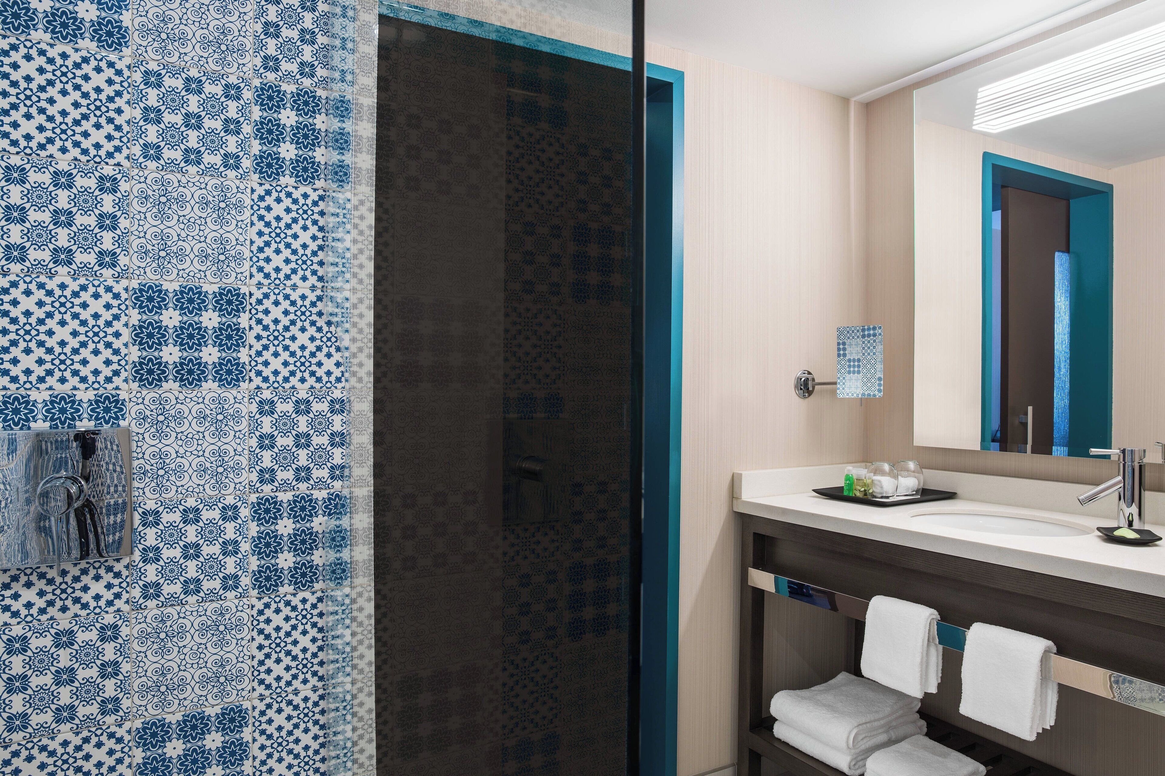 Free toiletries, hair dryer, towels