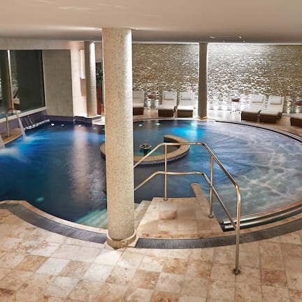 Indoor pool, outdoor pool, sun loungers