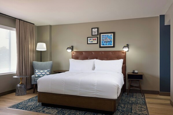 Premium bedding, down duvets, in-room safe, desk