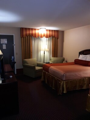 Standard Room, 2 Queen Beds, Non Smoking | Desk, iron/ironing board, free WiFi, bed sheets