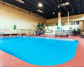 Indoor pool, seasonal outdoor pool, open 7 AM to 10 PM, pool umbrellas