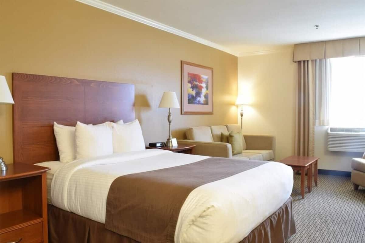 Premium bedding, pillowtop beds, desk, blackout drapes