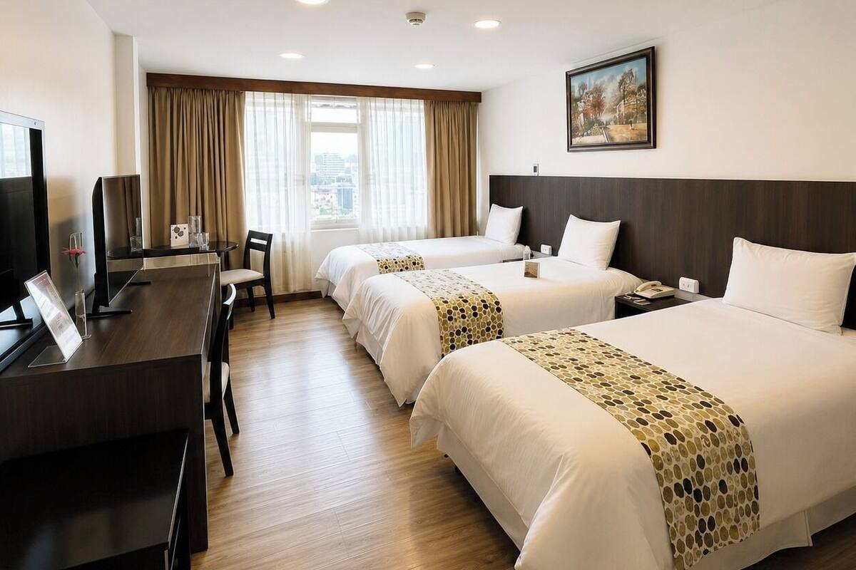 Premium bedding, down duvets, in-room safe, desk