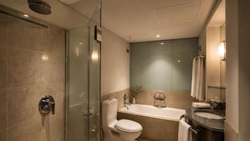 Superior King Room | Bathroom | Separate bathtub and shower, hair dryer, bathrobes, slippers