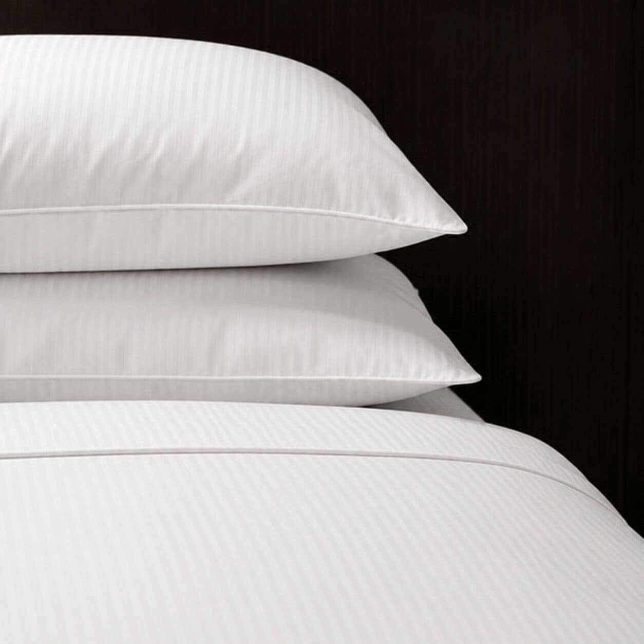 A stack of white pillows.
