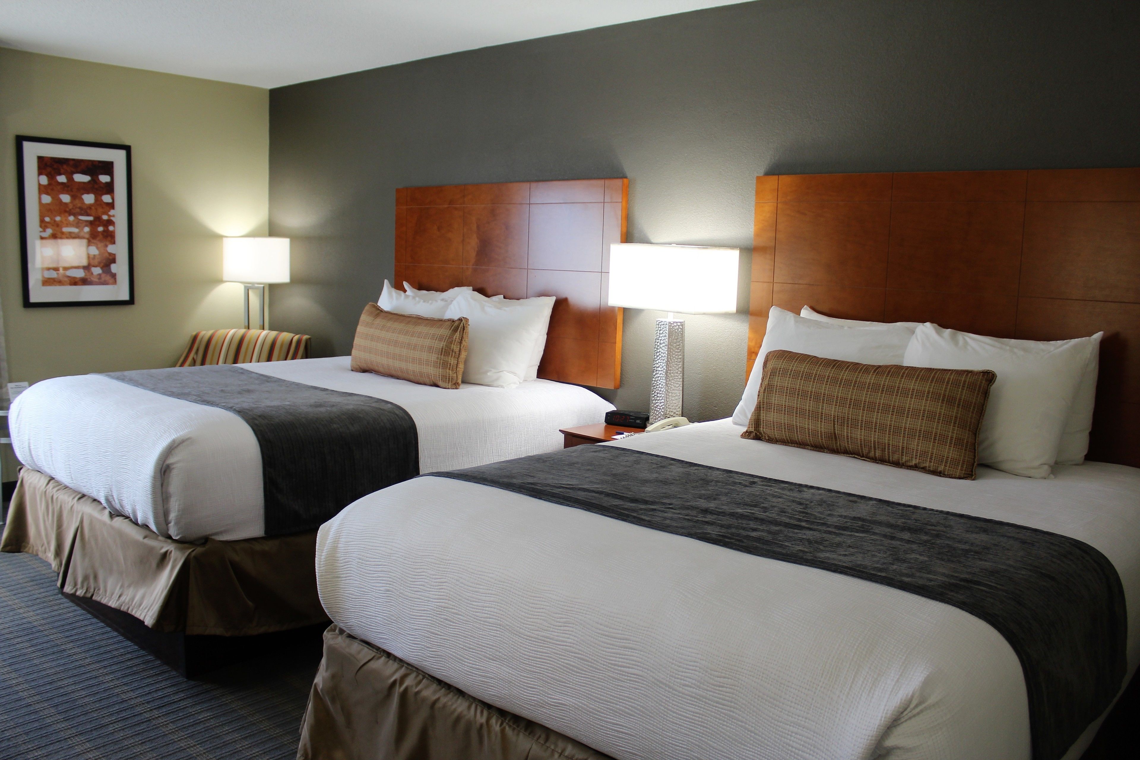 hypo-allergenic bedding, in-room safe, desk, laptop workspace