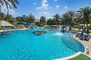 2 outdoor pools, open 9:00 AM to 6:00 PM, pool umbrellas, sun loungers
